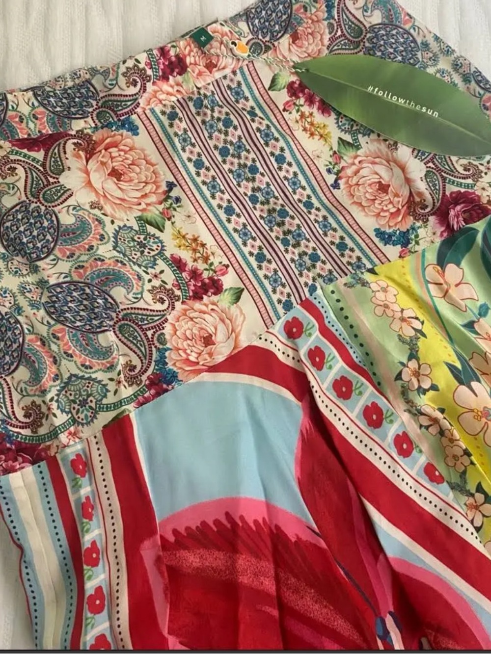 Farm Rio Azalea Mix Midi Skirt Asymetrical Floral Handkerchief Hem medium NWT - Picture 8 of 9